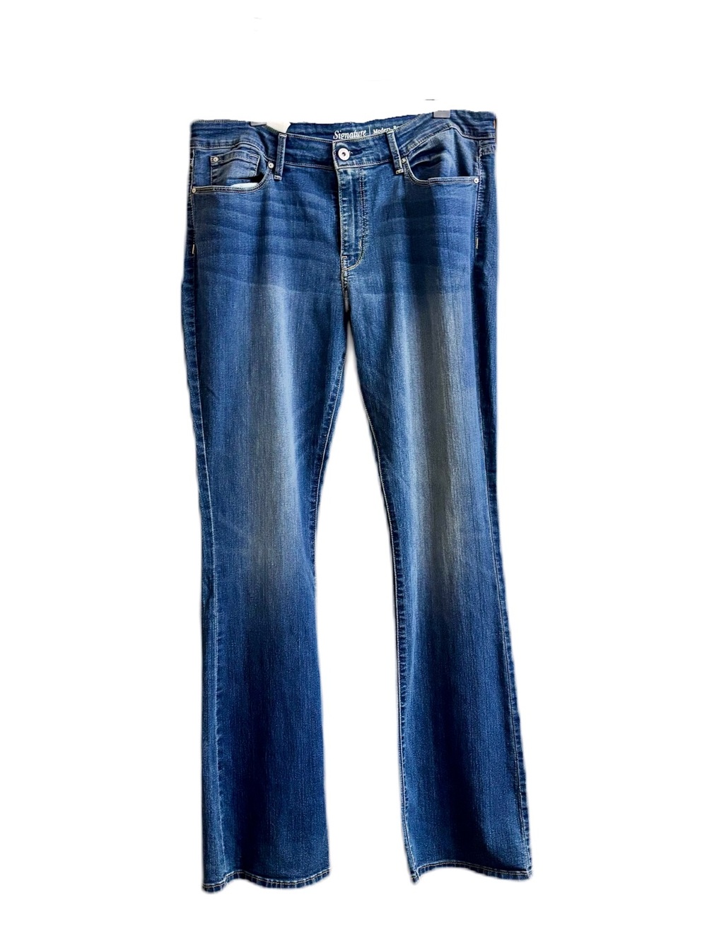 Signature by Levi Strauss Womens Blue Flared Jeans size 14L